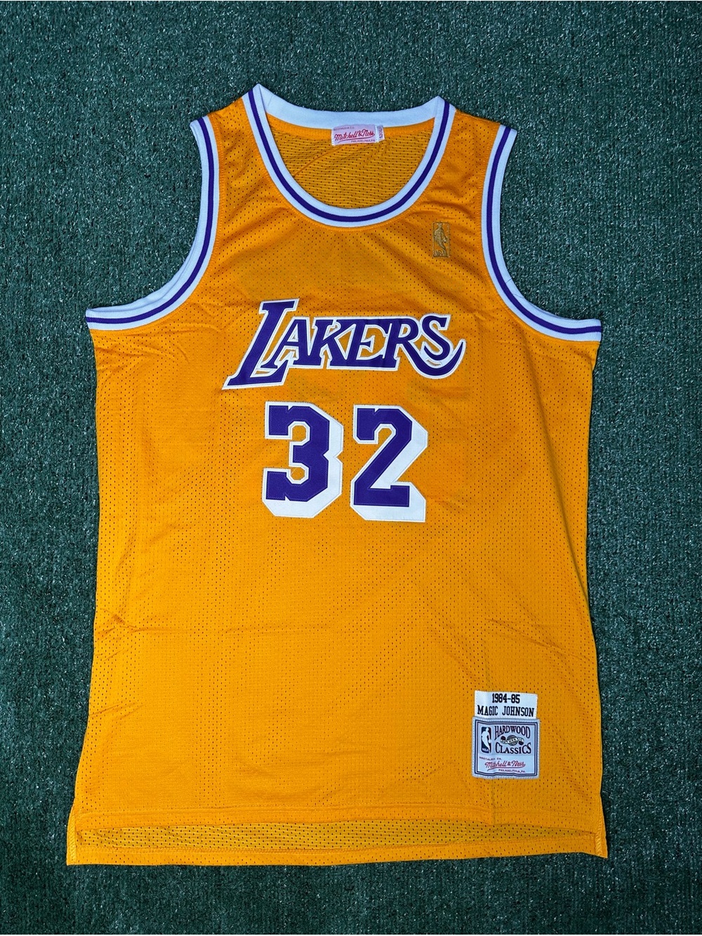 Magic Johnson Lakers Gold and Purple #32 Retro Jersey
